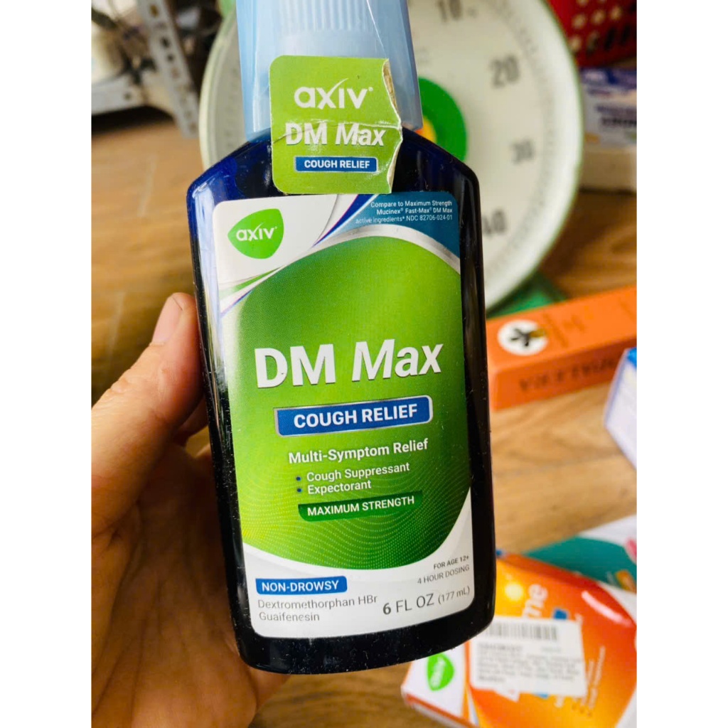 AXIV® DM Max  pro.vide effe'ctive re'lief from bothe'rsome m.uc'us and persi.stent c.o'u'gh. from a 