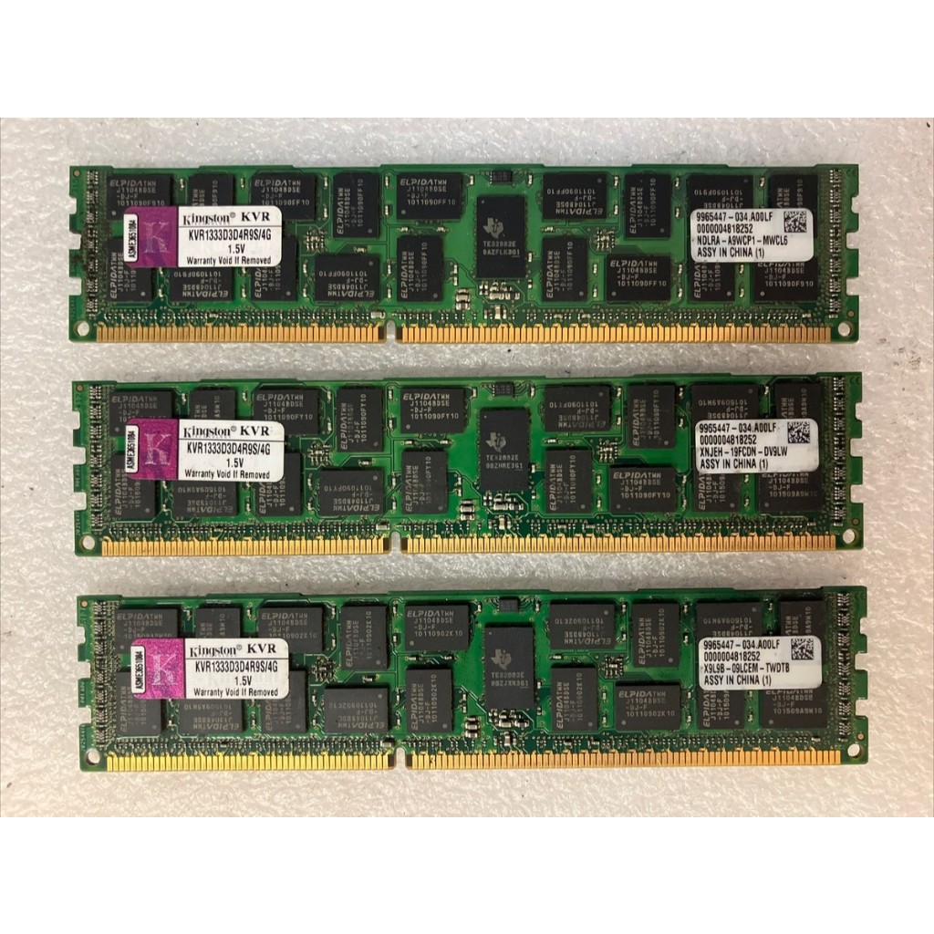 Ram Server Kingston 4G Ddr3  bus 1333 (10600)  IBM - Ram Server DDR3 4GB ECC REG