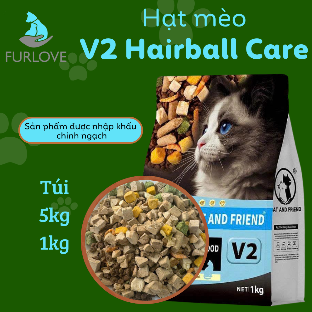 [HOẢ TỐC 24/24] Hạt 70% topping cho mèo V2, hairball,hỗ trợ tiêu hoá - Furlove Pet House