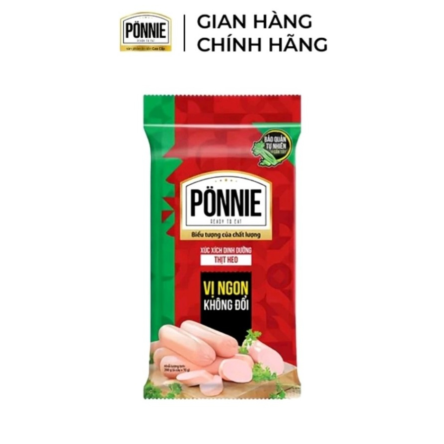 Xúc Xích Dinh Dưỡng Thit Heo Ponnie 280g/ Gói (4 Cây x 70g)