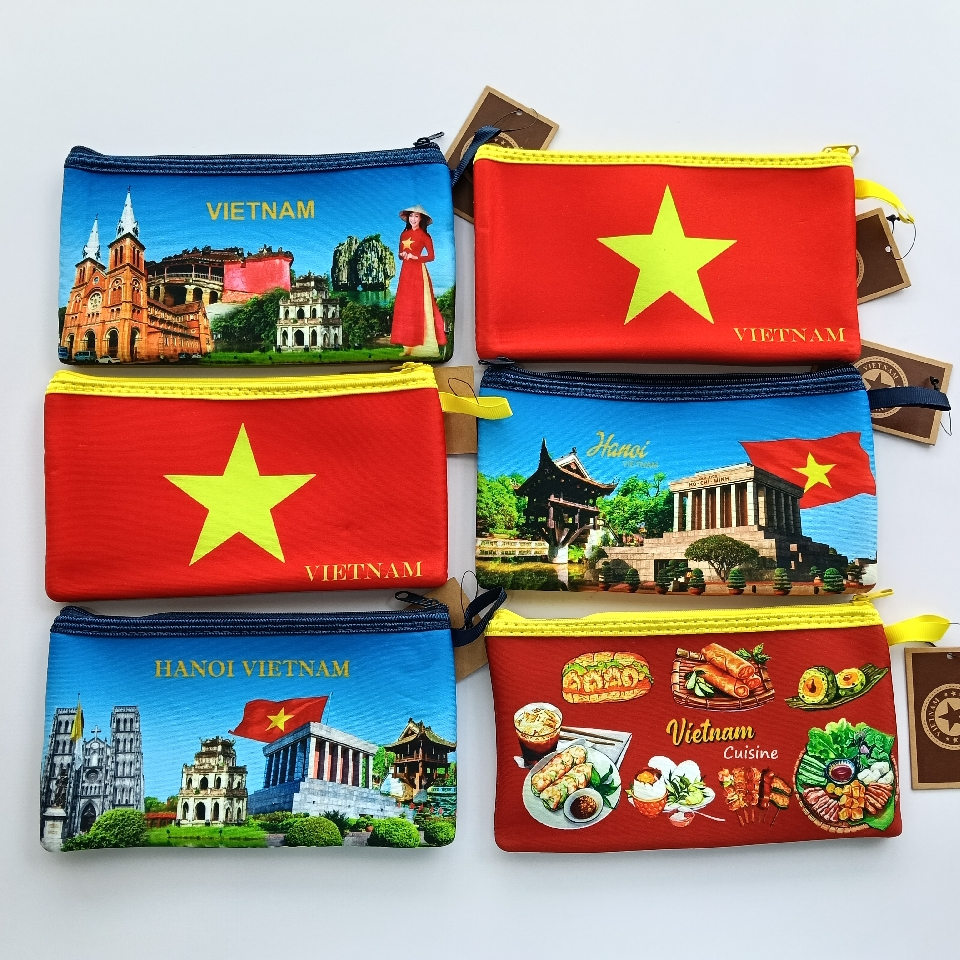 Bóp ví - Bóp viết hình ảnh Áo Dài, cảnh Việt Nam - Quà tặng lưu niệm Việt Nam.