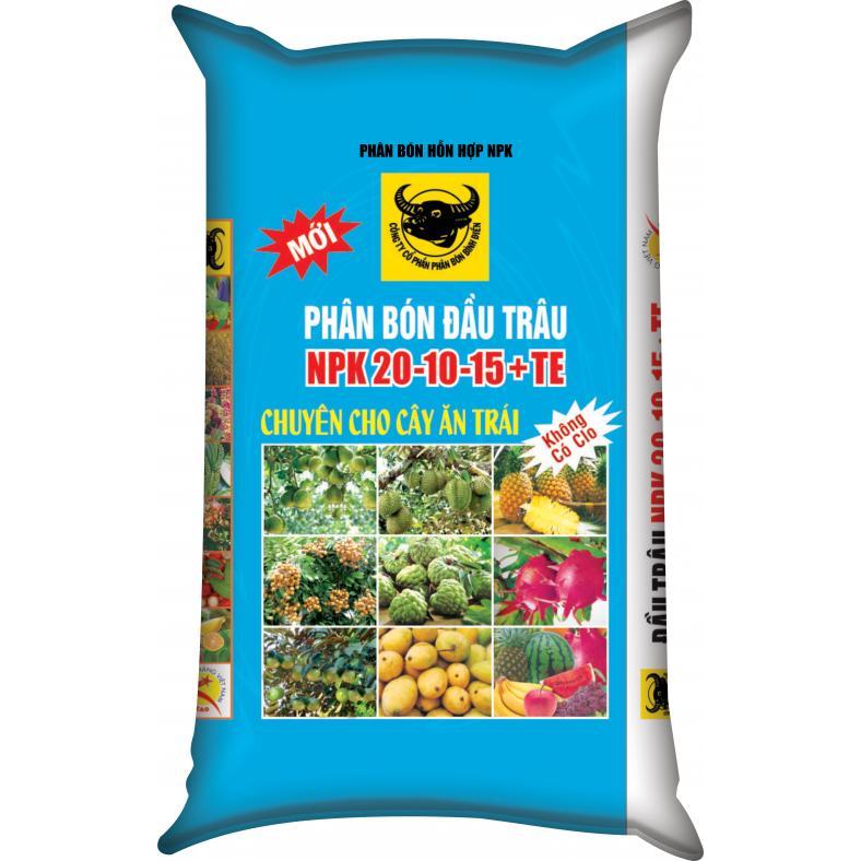 Phân Bón Đầu Trâu NPK 20-20-15 TE Bình Điền lẻ 1Ký ra rễ dưỡng cây dưỡng trái xanh lá
