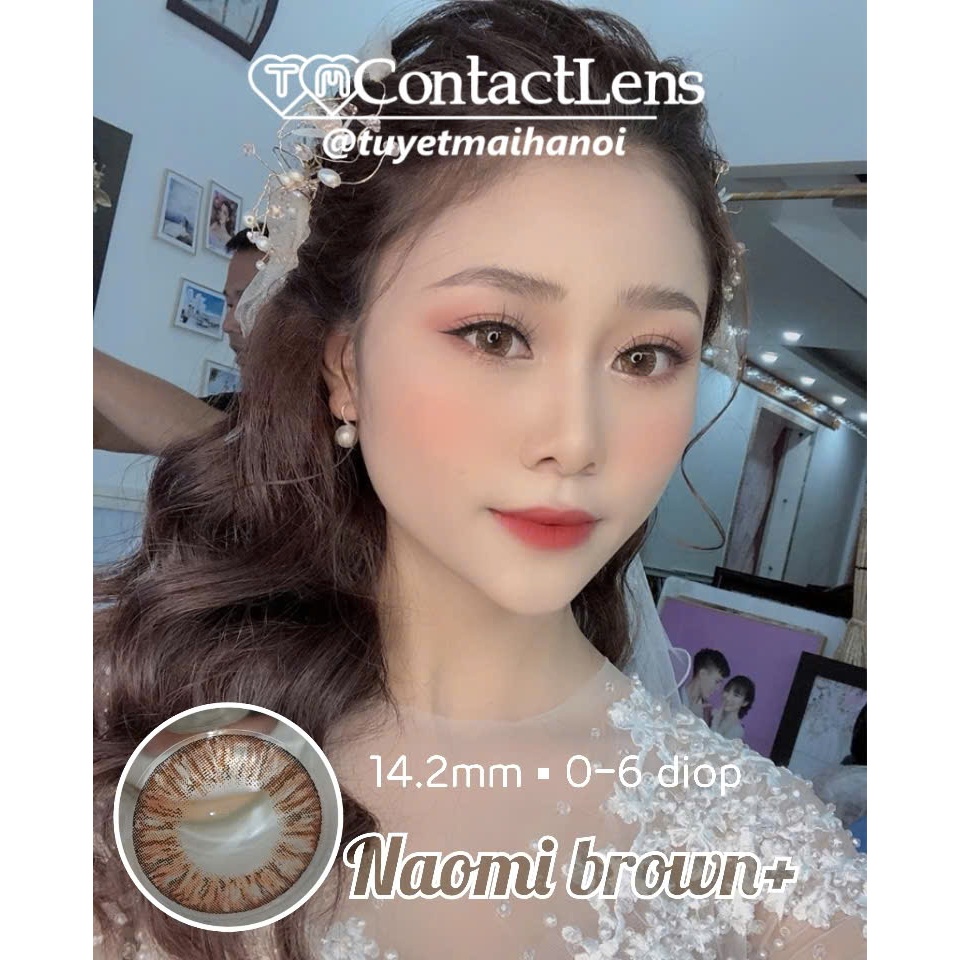 [ Ảnh Thật ] Lens Cận Màu Nâu Mật Ong Naomi Brown 14.2mm - Kính Áp Tròng Hàn Quốc Vassen Sexy Me
