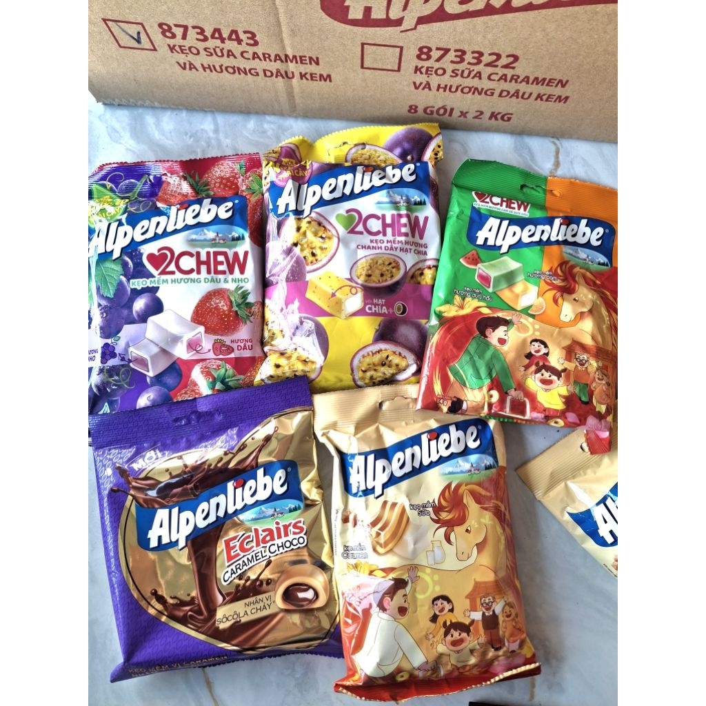 Combo 5 gói kẹo mềm Alpenliebe gói nhỏ 84gram x 5 gói