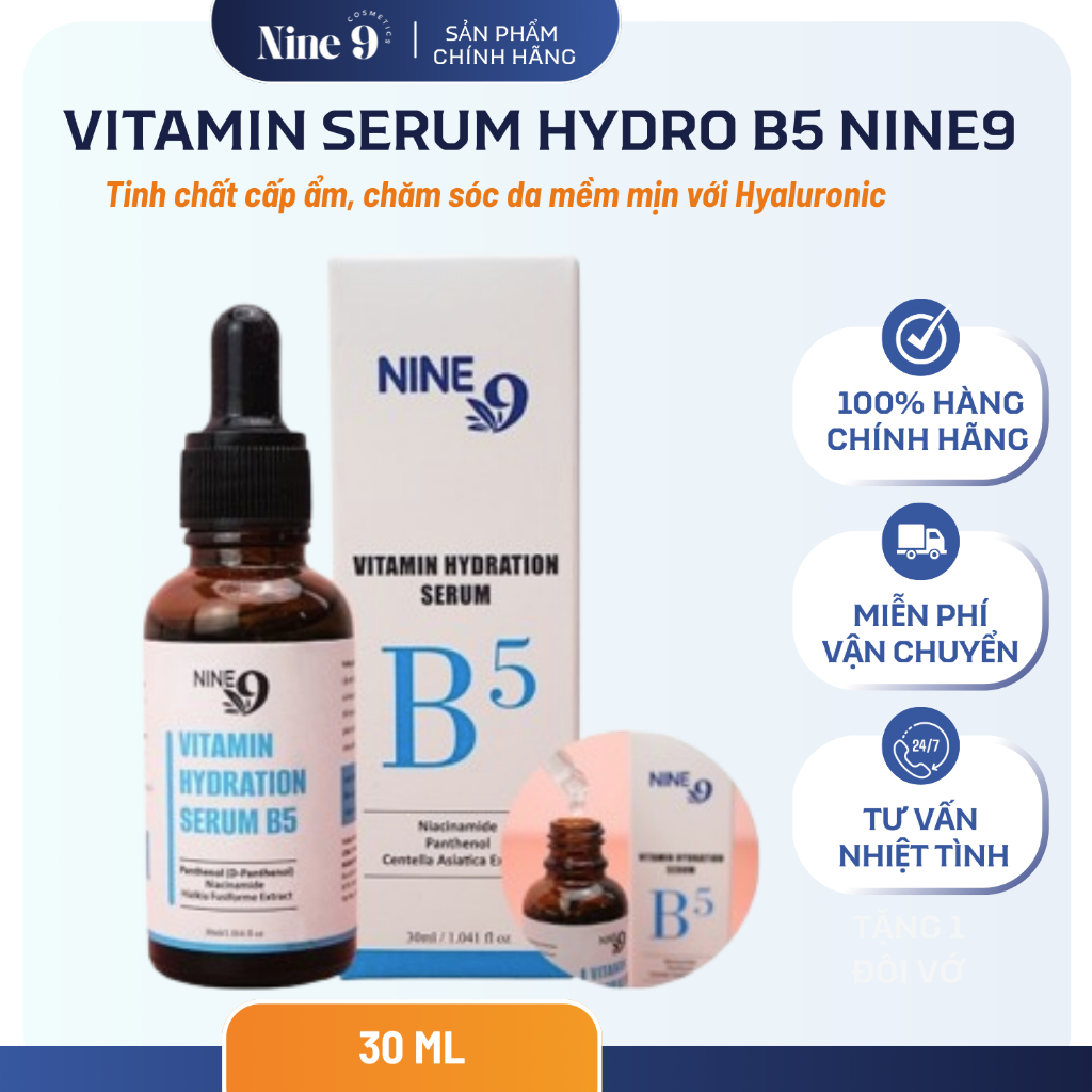 SERUM B5 NINE 9 – Phục Hồi, Cấp Ẩm & Làm Dịu Da Sau Treatment Hiệu Quả