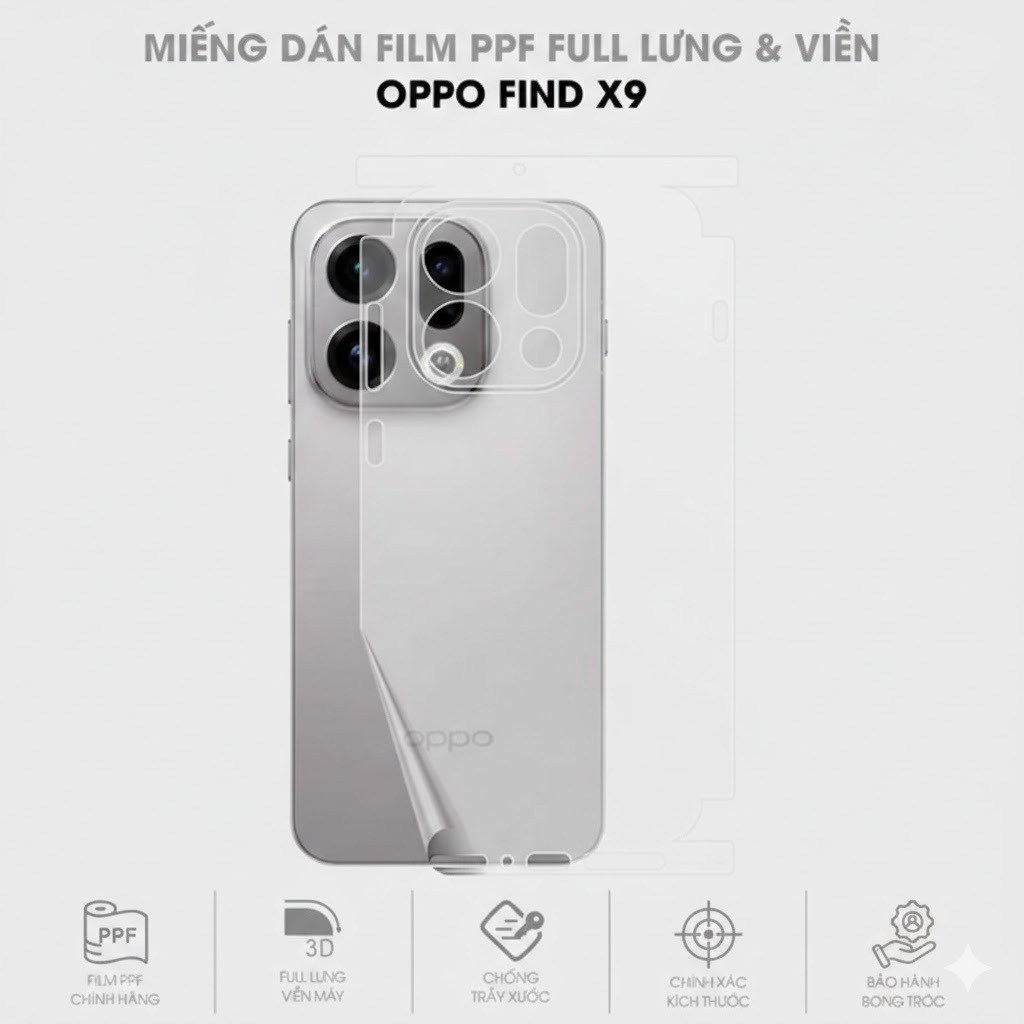 Miếng dán PPF/EPU màn hình,full viền Oppo Find X8 Ultra/Find X9 Pro/Find X9/Find X8s/Find X8/Find X8