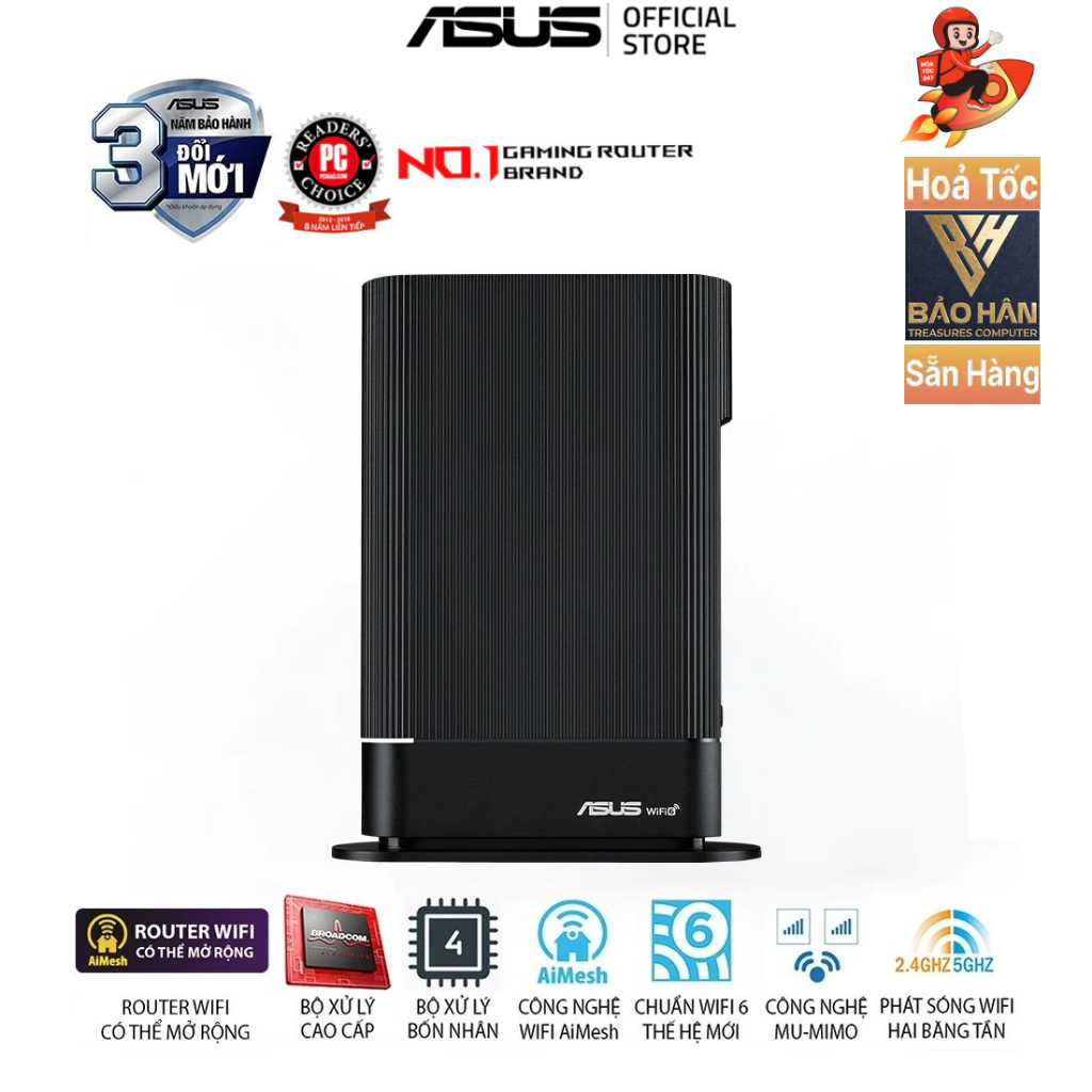 Thiết bị phát WiFi 6 Dual Band (802.11ax) RT-AX59U AX4200/ 574+3603 Mbps (Router WiFi có thể mở rộng