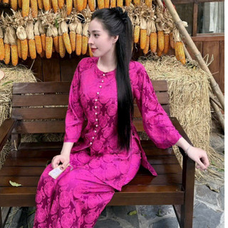 Gấm Suông Mợ Ba Cao Cấp Nữ # Đồ Lam Đi Chùa