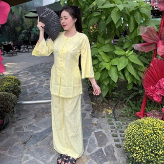 Gấm Suông Mợ Ba Cao Cấp Nữ # Đồ Lam Đi Chùa