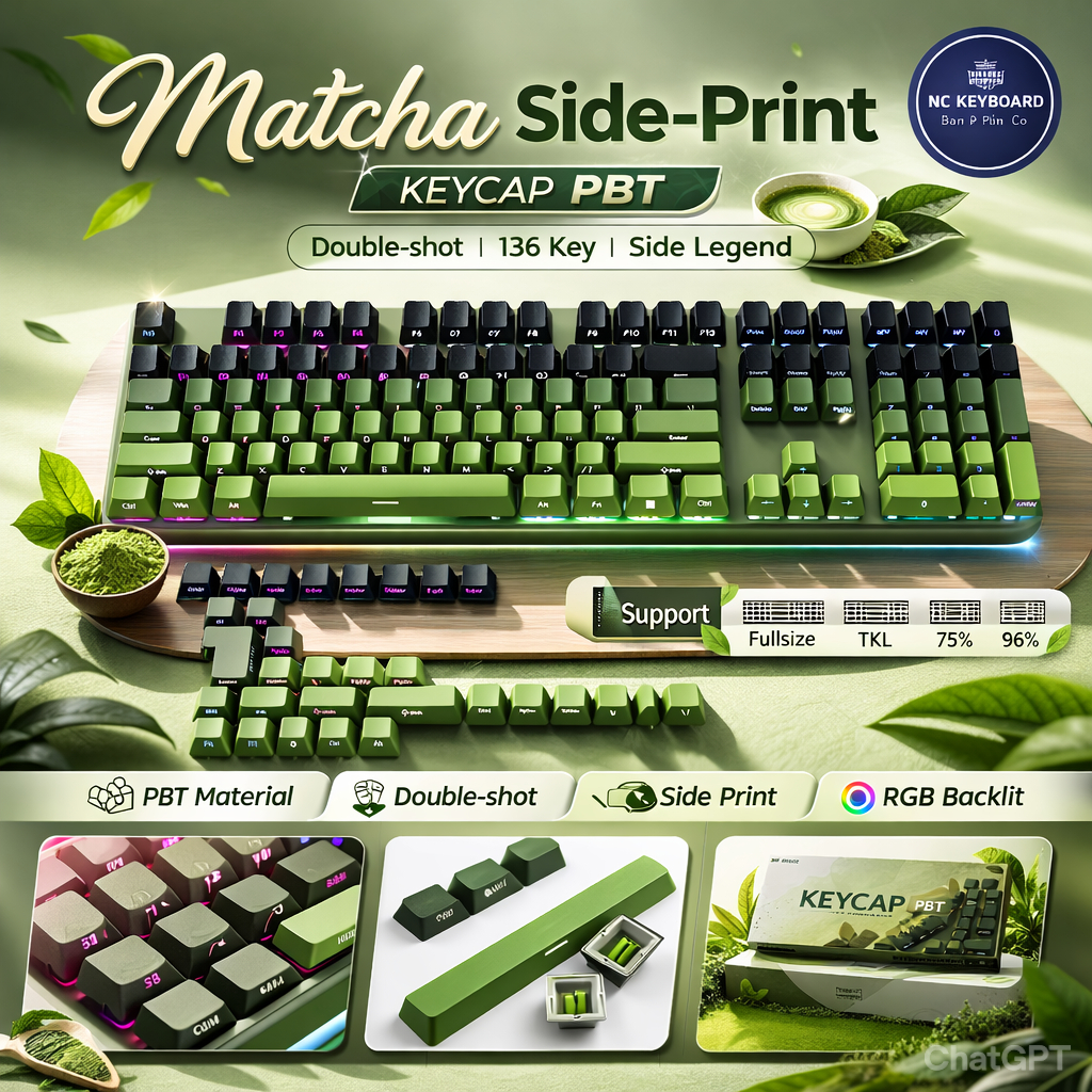 Keycap PBT Polar  xuyên led gradient phù hợp nhiều layout bàn phím cơ với các layout cơ bản | BigBuy360 - bigbuy360.vn