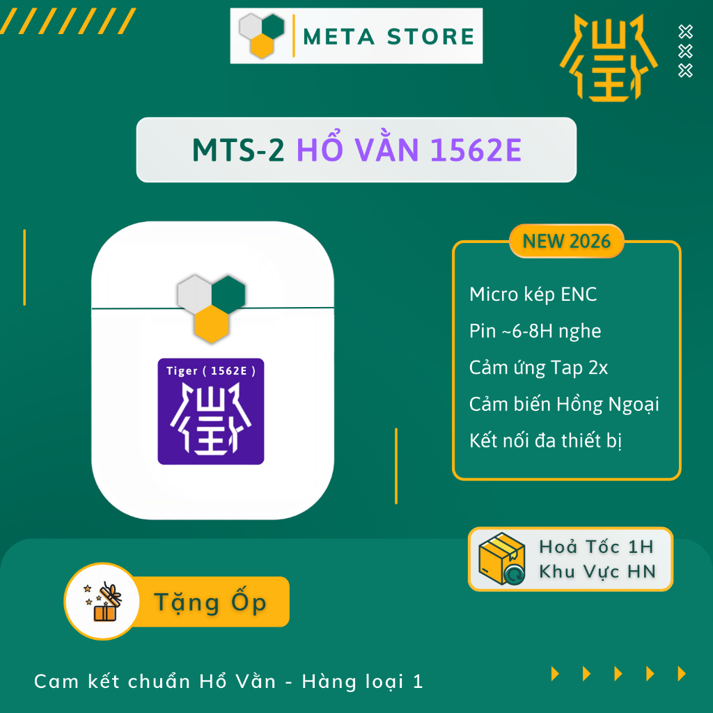 Tai Nghe Hổ Vằn 1562E, Tai Nghe Bluetooth MTS-2 Kết Nối Đa Thiết Bị - Pin 8H