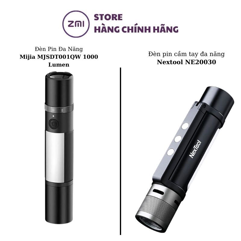 Đèn Pin Đa Năng Mijia MJSDT001QW 1000 Lumen 3100mAh và Đèn pin cầm tay đa năng Nextool NE20030- Bảo 