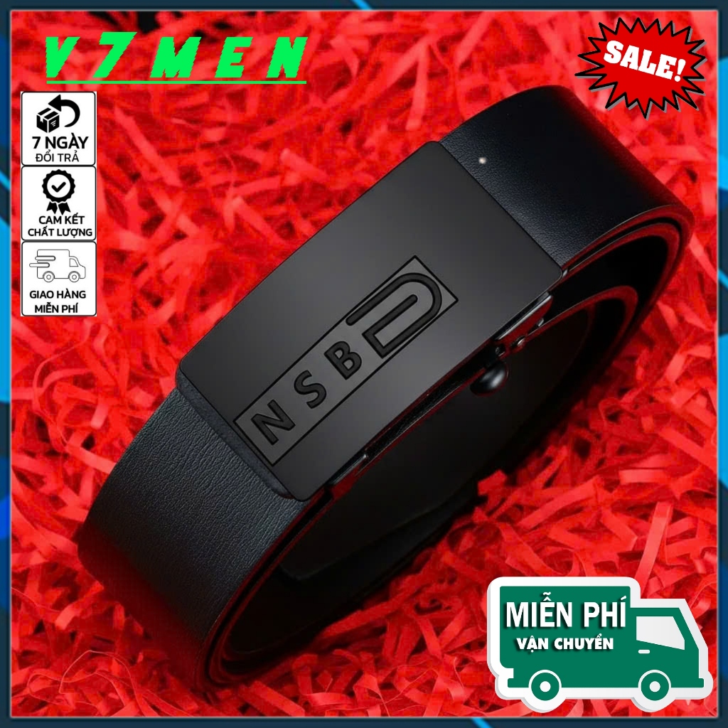 ⚡️ Giá Sốc ⚡️Thắt lưng nam da cao cấp khóa kim loại tự động không gỉ v7men - Cam kết 1 đổi 1 bảo hành 12 tháng