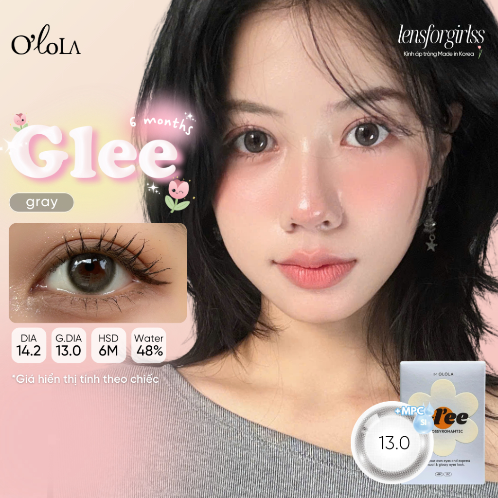 Kính áp tròng xám trong trẻo GLEE GRAY chính hãng OLOLA | Lens cận| LENSFORGIRLSS