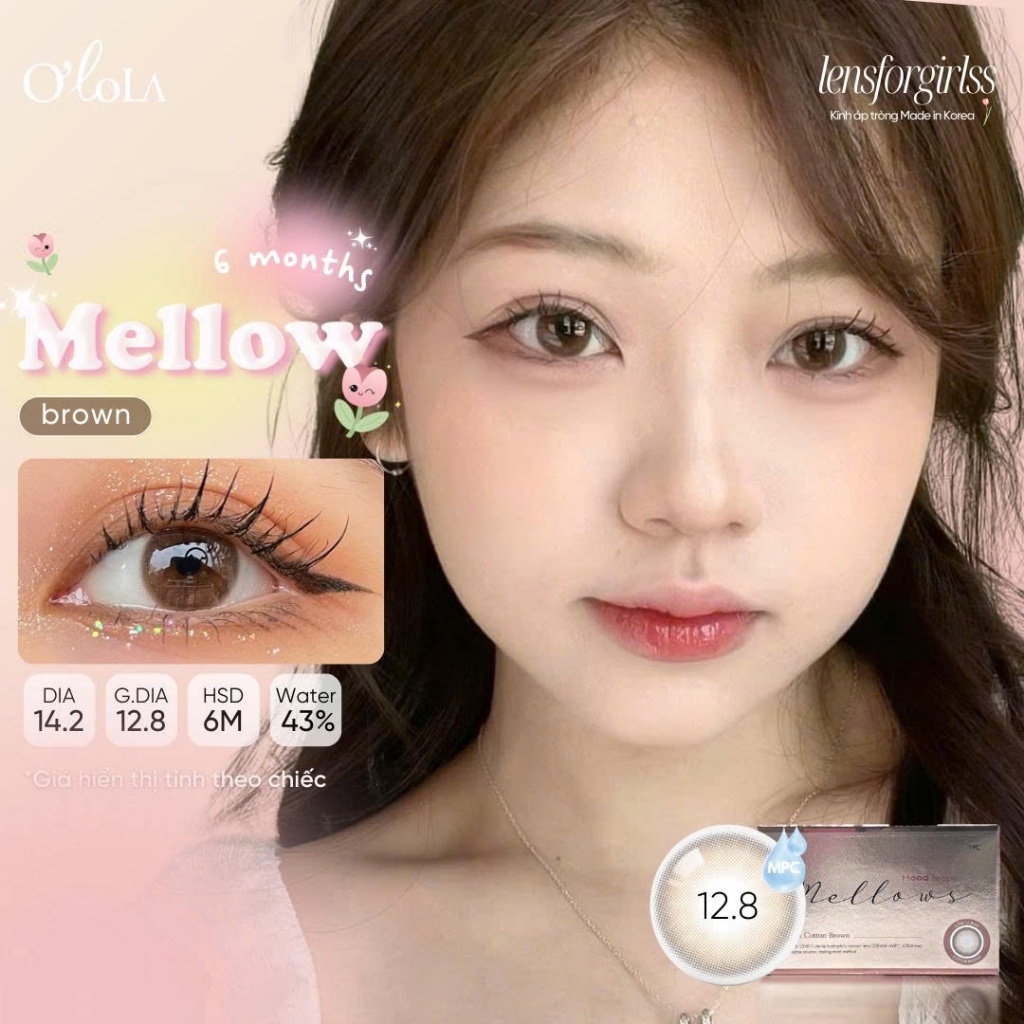 Lens Nâu | Kính áp tròng nâu tự nhiên MELLOW BROWN chính hãng OLOLA | Lens cận | LENSFORGIRLSS