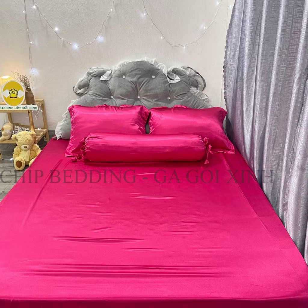 vỏ ga nệm m2x2m chất lụa hồng pass 90%(ga lẻ k áo gối ạ)