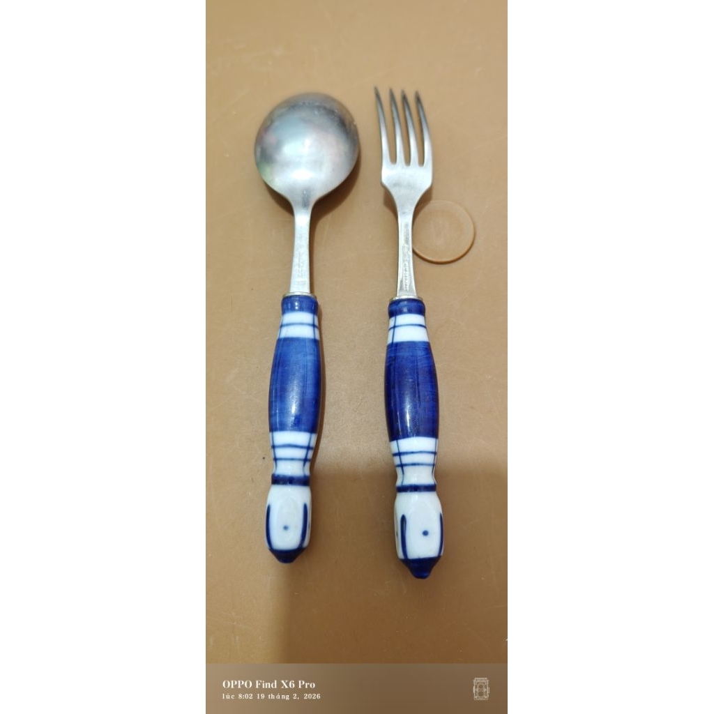 Bộ nĩa và thìa cán sứ cao cấp Rosenthal Blue Bjorn Winblad Siena