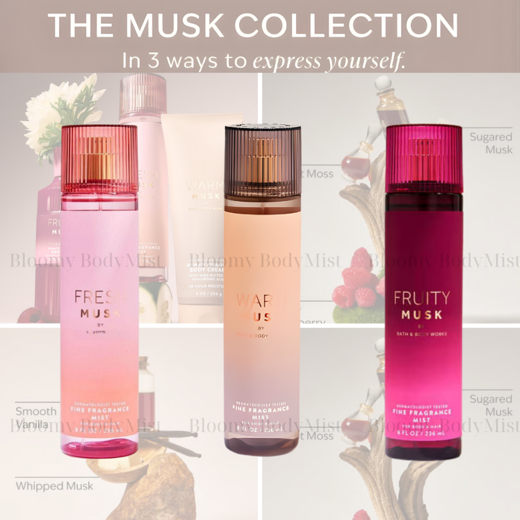 [The Musk Collection] Warm Musk| Fresh Musk| Fruity Musk - Xịt thơm BodyMist B.B.W