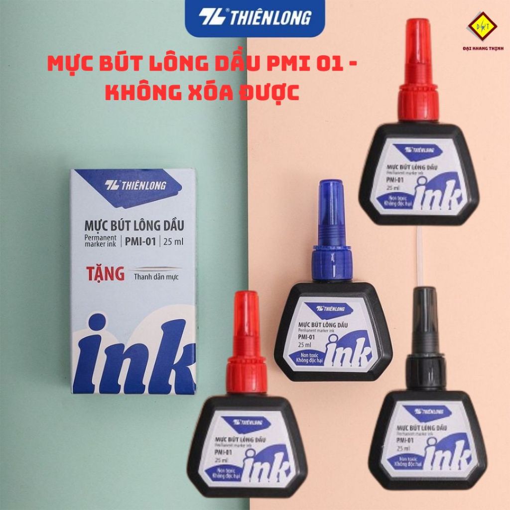 Mực bút lông dầu Thiên Long PMI 01 dùng cho bút lông dầu MỰC KHÔNG XÓA ĐƯỢC-CHÍNH HÃNG