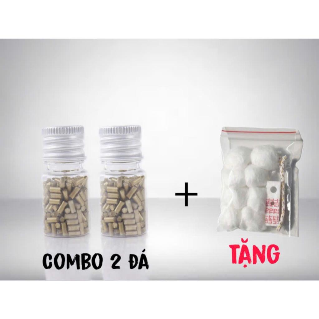Combo 2 lọ đá zippo, đá lửa thay thế zippo - Tặng kèm bông, chặn, tim