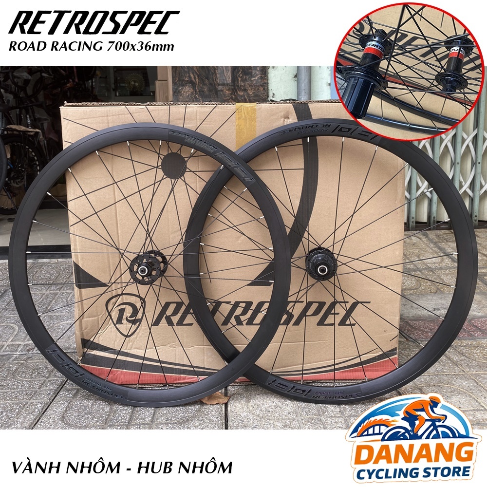 Bộ Vành Nhôm Xe Đạp Road RETROSPEC Racing 700Cx36mm