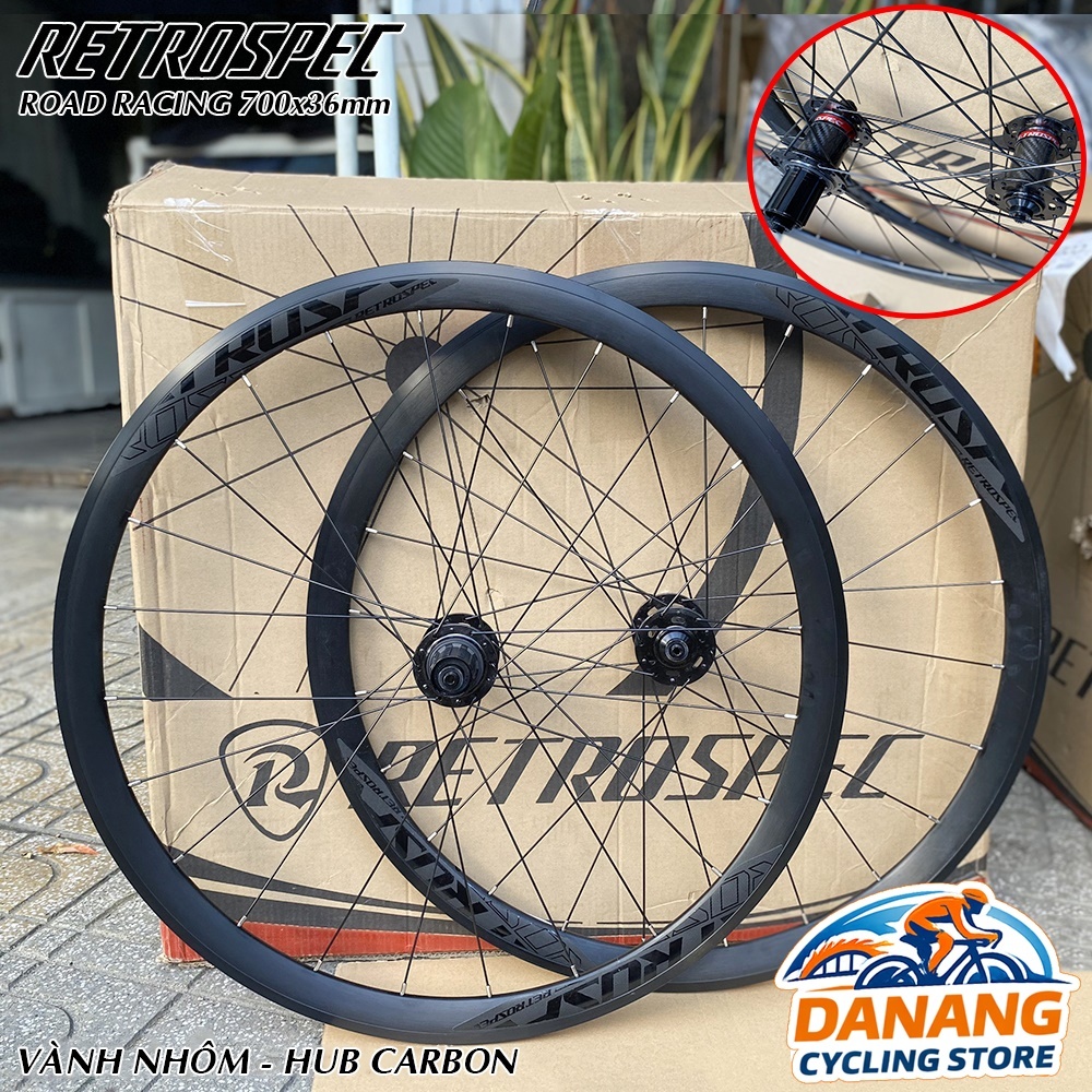 Bộ Vành Nhôm Xe Đạp Road RETROSPEC Racing 700Cx36mm – Hub Carbon