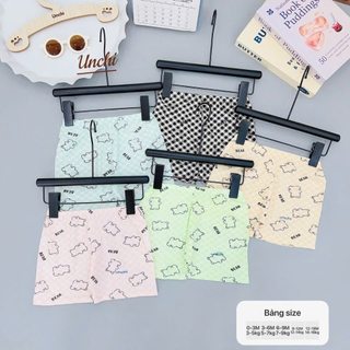 Set 4-8 quần đùi thun lạnh unchi gấu bear cho bé