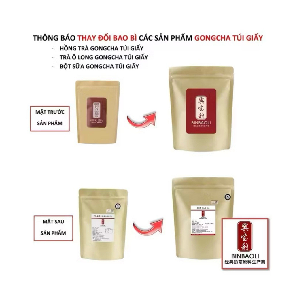 BỘT SỮA GONGCHA TÚI GIẤY – BAO BÌ MỚI 🧋( 1 kg)