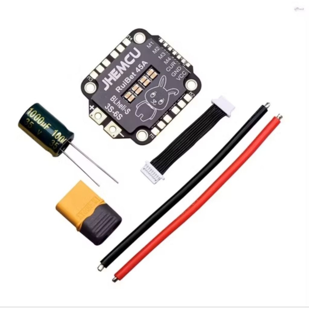 Jhemcu RuiBet 45A BLHELI _ S Dshot600 3-6S Không chổi than 4 trong 1 ESC 30X30mm cho FPV Bộ điều khi