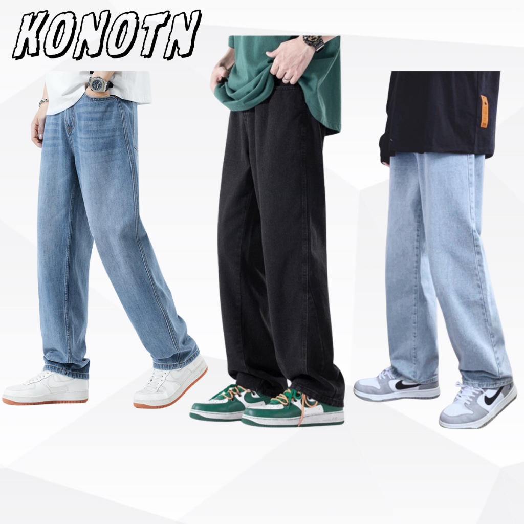 Quần Jean nam KONOTN Quần bò nam ống đứng suông rộng bền màu QJ9