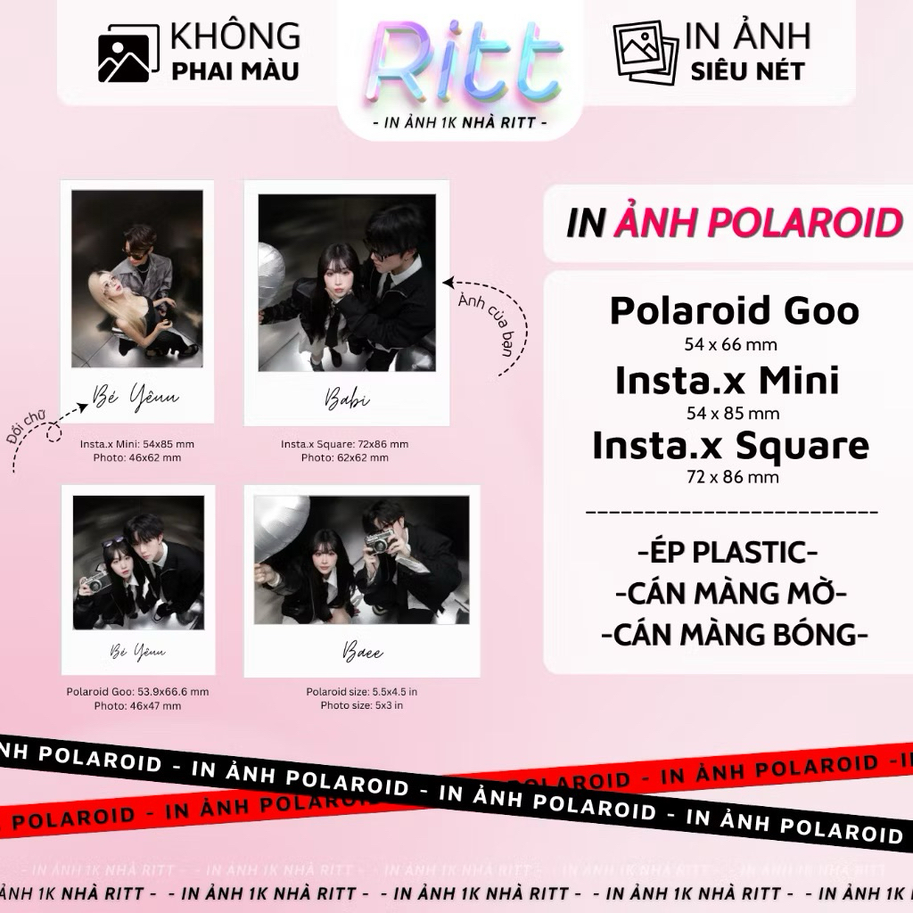 Combo 100 ảnh Polaroid giấy (Viền Trắng) In Theo yêu cầu - Chất lượng, in ảnh thần tượng, in ảnh ngư