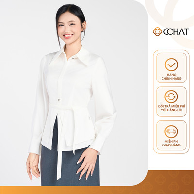 Áo Sơ Mi Nữ 𝐂𝐂𝐇𝐀𝐓 Dáng Ôm Nhẹ Kiểu Lisen Kèm Dây Chất Liệu Bamboo Cao Cấp 25FDT2014OT