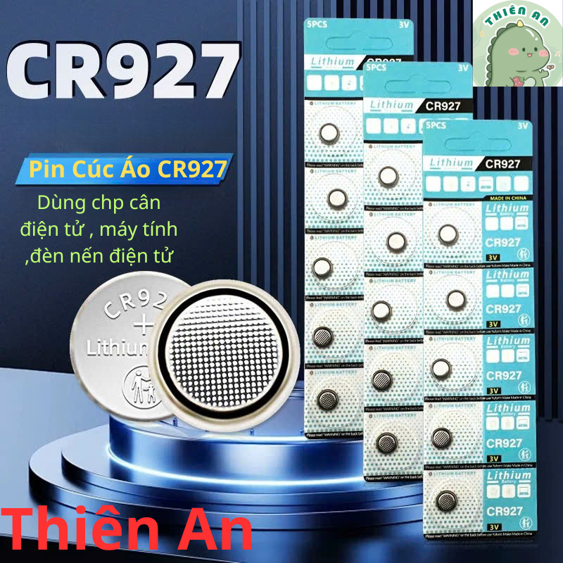 1 Vỉ 5 Viên Pin CR927 3V dành cho đèn nến và các thiết bị cùng thông số