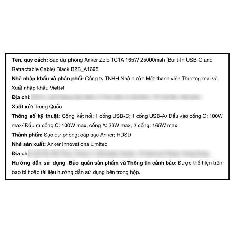 Pin sạc dự phòng 25000mAh PD QC 3.0 165W Anker Zolo A1695 kèmcáp dây rút Type C- Hàng Chính Hãng VN | BigBuy360 - bigbuy360.vn