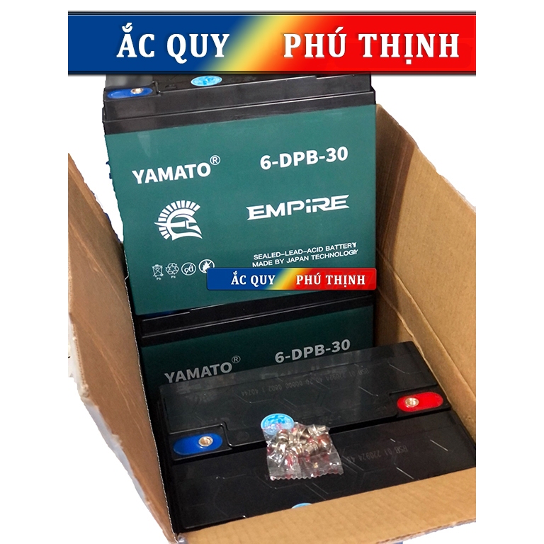 Bộ 04 bình acquy xe máy điện Yamato 12V - 30Ah 6-DPB-30