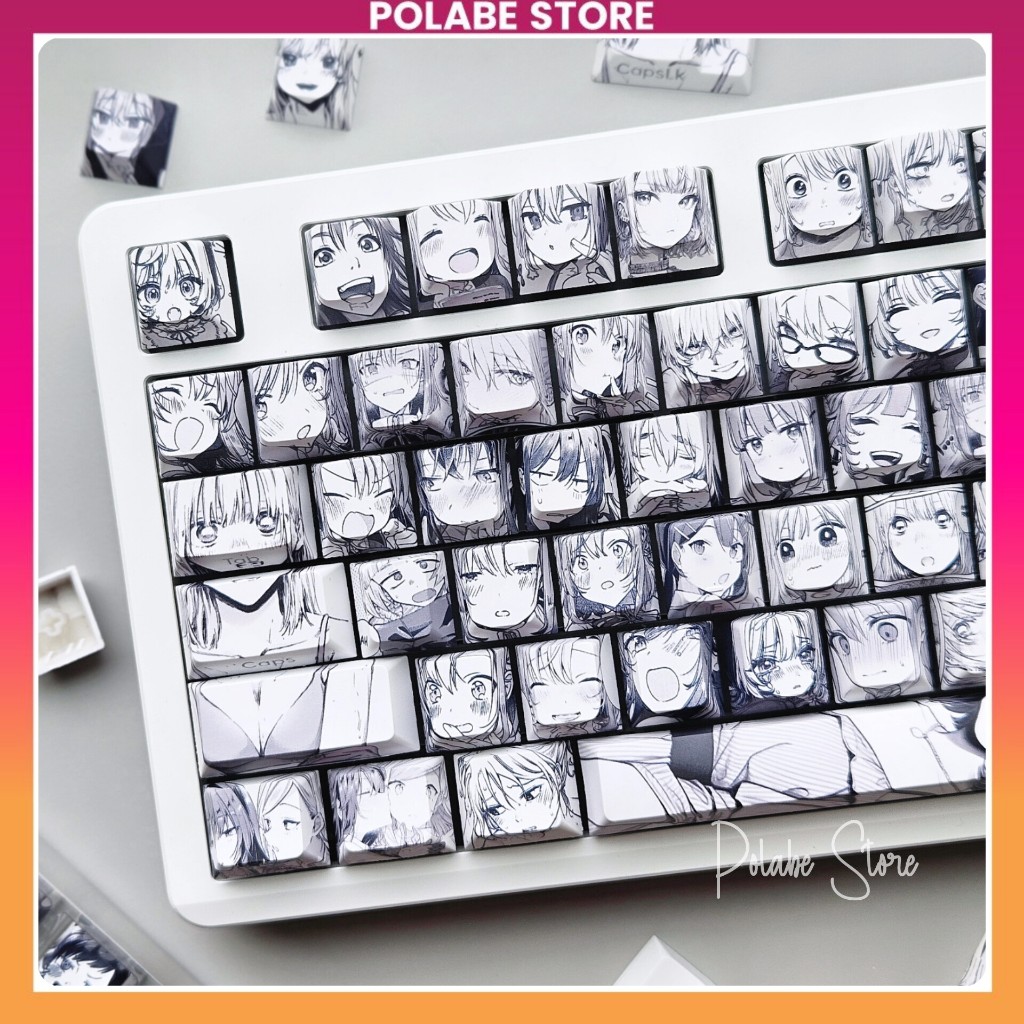 Keycap Anime Manga Character cherry profile Keycap cartoon truyện tranh bàn phím cơ Polabe Store