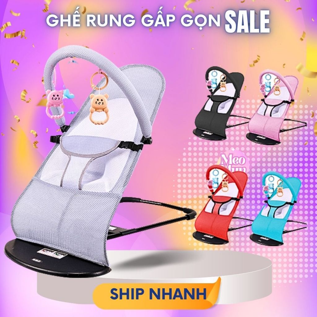 🌸𝑴𝒊𝒆̂̃𝒏 𝑺𝒊́𝒑🌸Ghế nhún chuẩn hãng ⚡có rung cho bé + Tặng thanh treo đồ chơi