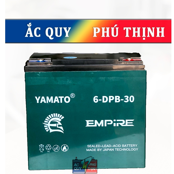 Acquy Xe Máy Điện - Loa Kéo - Năng Lượng mặt trời Yamato 12V - 30Ah 6-DPB-30