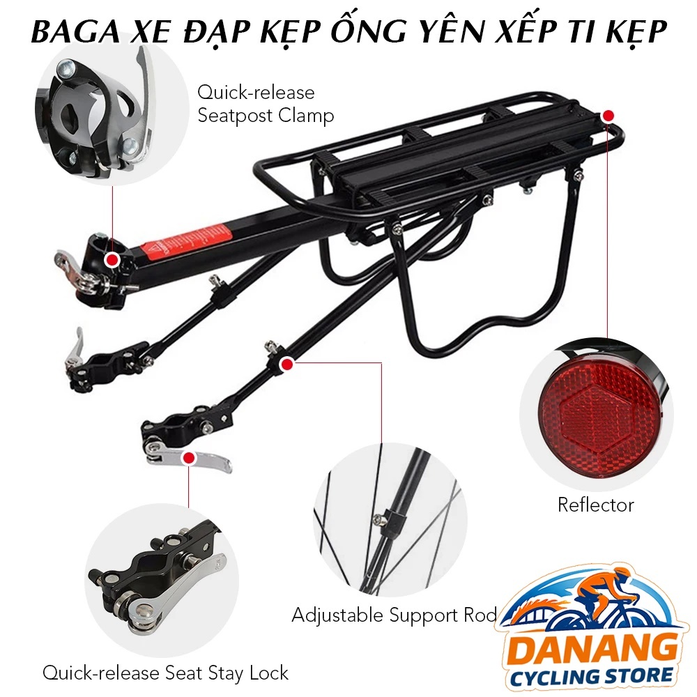 Baga Xe Đạp Kẹp Ống Yên Xếp Gọn – Ty Kẹp