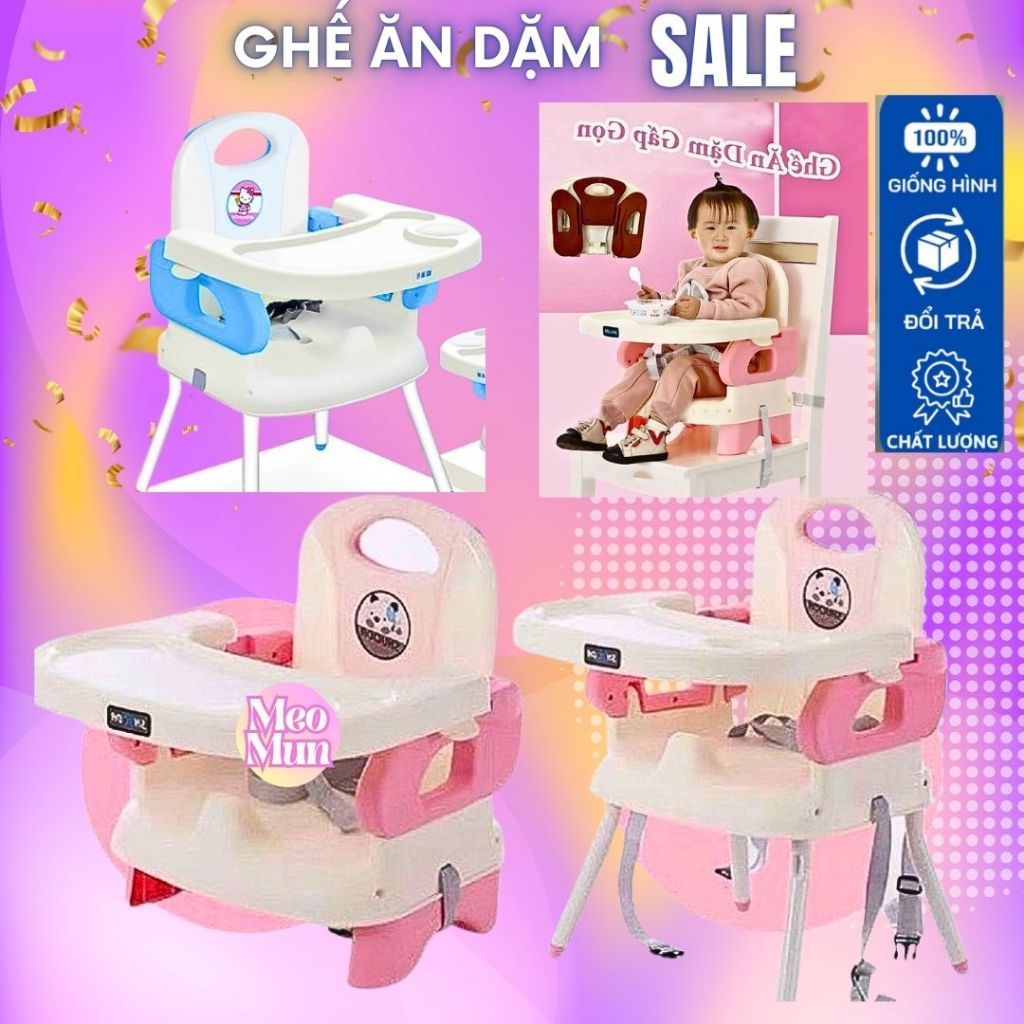 🌸𝑴𝒊𝒆̂̃𝒏 𝑺𝒊́𝒑🌸Ghế ăn dặm  cho bé gấp gọn,ghế tâp ăn cho bé 2 trong 1 có kèm thêm chân sắt