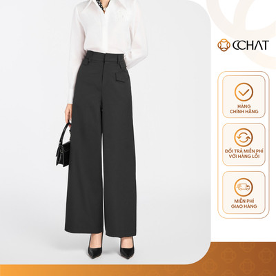 Quần Ống Rộng 𝐂𝐂𝐇𝐀𝐓 Dáng Suông Công Năng Nắp Túi Chất Liệu Kaki Cao Cấp 25QDK2024ST