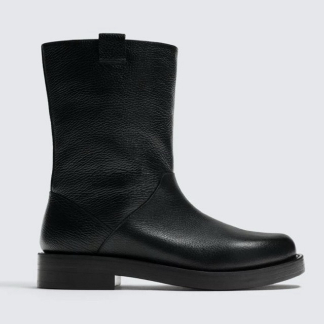 Giày boots nam cổ cao Zara authentic LEATHER KNEE-HIGH BOOTS size 40