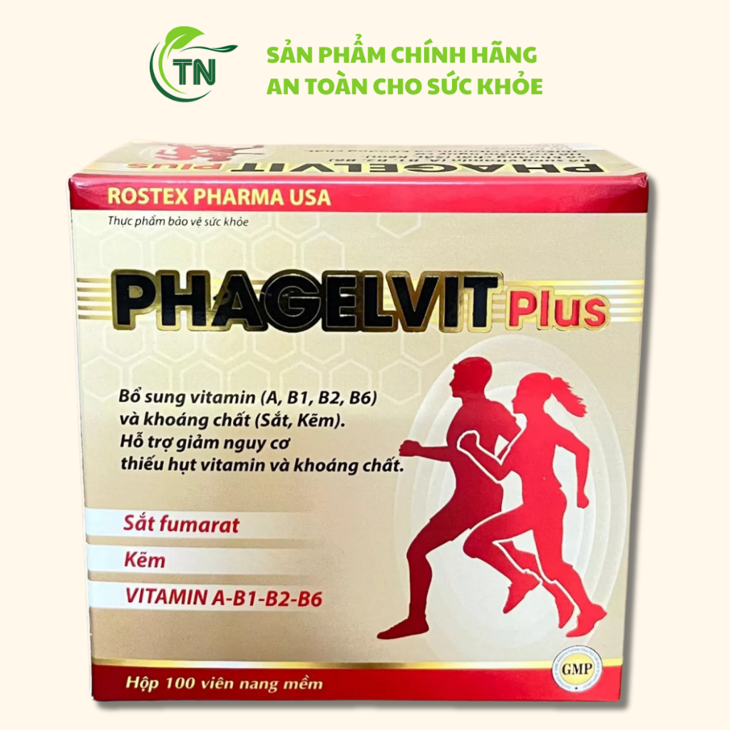 (100 Viên) Phagelvit Plus - Bổ Sung Sắt, Kẽm, Vitammin A, B1, B2, B6, và Khoáng Chất Cho Cơ Thể