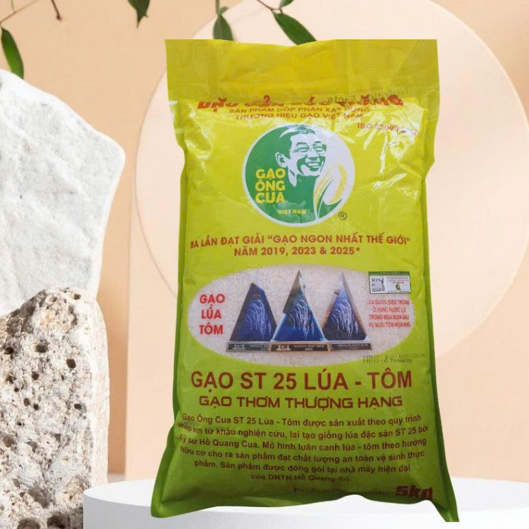(date mới ) 5 kg gạo st25 Lúa tôm hồ quang cua quét mã QR bằng icheck