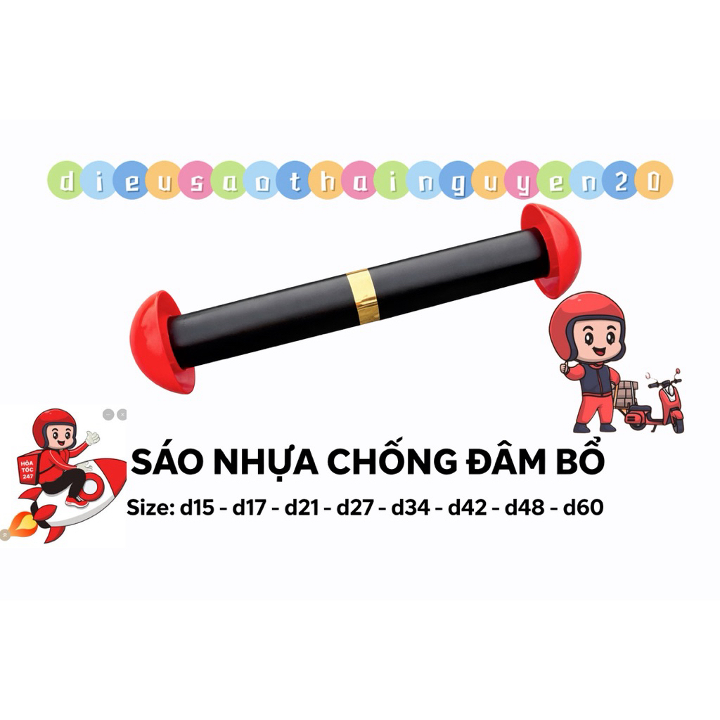 Sáo đơn nhựa từ D21-27-34-42-48-60 lắp ống nhựa in