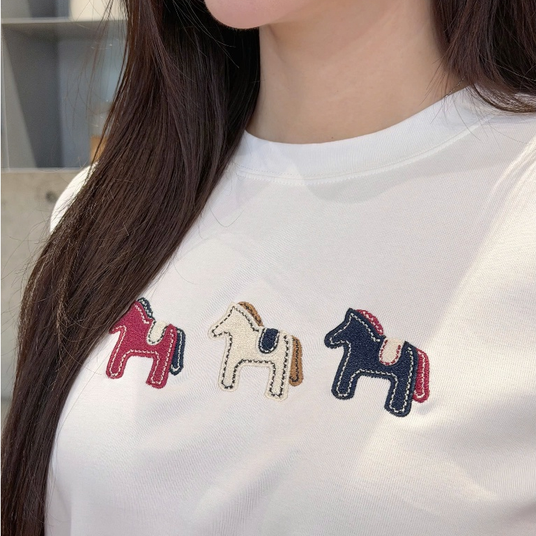Áo Thun Nam Nữ Thêu Ngựa GUNO Cao Cấp Trơn Màu Cotton Co Dãn 4 Chiều Thoáng Mát SP5 26AG06/AB11 | BigBuy360 - bigbuy360.vn