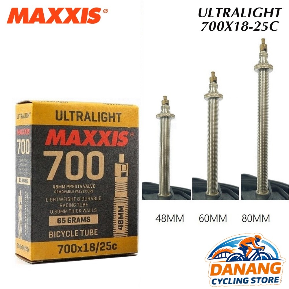 Ruột Xe Đạp Siêu Nhẹ MAXXIS Ultralight 700x18-25C Van Pháp (FV)
