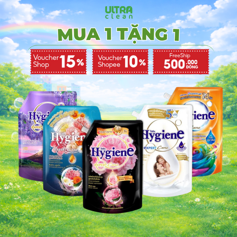 [MUA 1 TẶNG 1] Nước xả vải Hygiene Thái Lan Đậm Đặc Lưu Hương Lâu 1150ml - 1300ml/ Túi