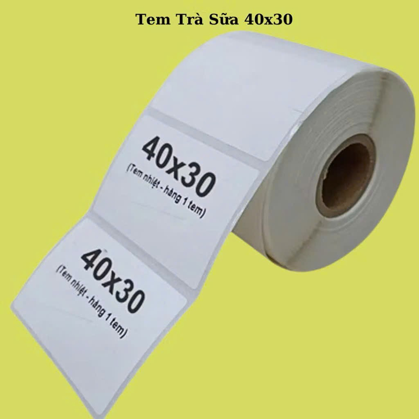 [COMBO 5 CUỘN] TEM IN NHIỆT 40*30 NHÃN DÁN LY 30x40 TEM TRÀ SỮA 40x30MM GIẤY NHIỆT 40x30 30*40 DECAL