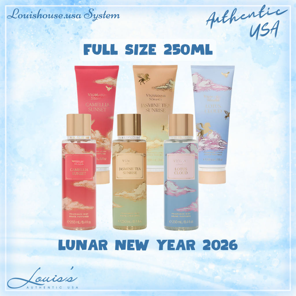 [ Full 250ml ] Body mist JASMINE TEA LOTUS CLOUD CAMELLIA SUNSET Xịt Lotion Victoria's Secret Mỹ